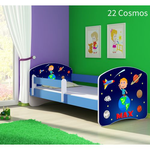 Dječji krevet ACMA s motivom, bočna plava 180x80 cm 22-cosmos slika 1