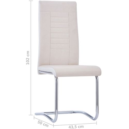 Konzolne blagovaonske stolice od tkanine 4 kom krem slika 29