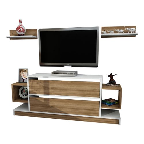 Woody Fashion TV jedinica, Bijela boja Orah, Magic - White, Walnut slika 3