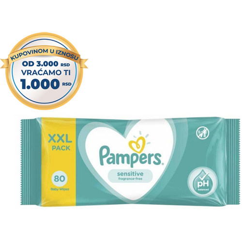 Pampers vlažne maramice Sensitive 80kom slika 1