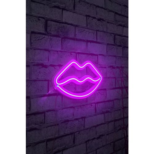 Wallity Ukrasna plastična LED rasvjeta, Lips - Pink slika 9