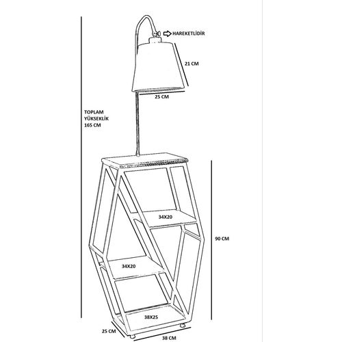 Sembol Yanık Lambader Pramit Hasır Siyah Abajurlu Black Floor Lamp slika 5