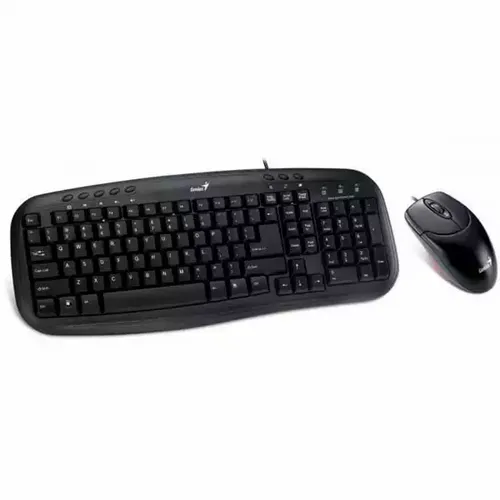 Tastatura + miš Genius KM-200 US USB, crna slika 1