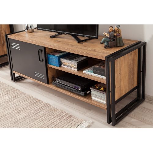 Cosmo Foris Atlantic PineBlack TV Stand slika 2