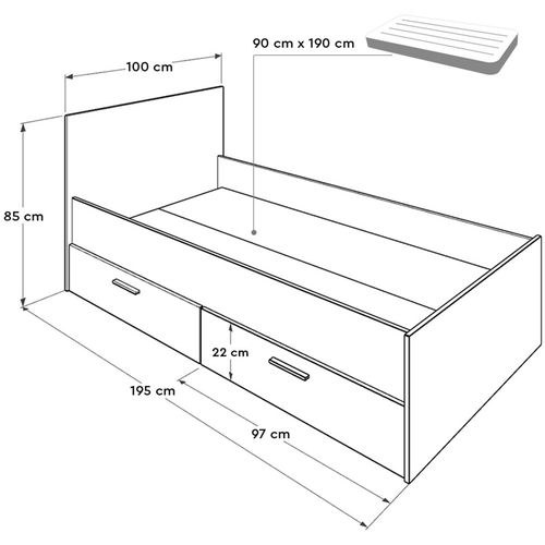 KRY-792-SD-2 Sonomo
White Single Bedstead slika 10