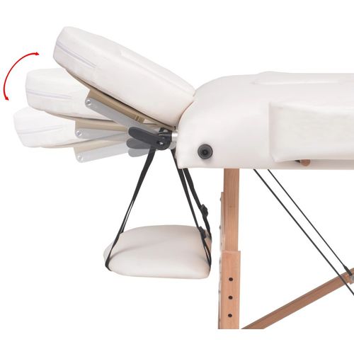 Sklopivi trodijelni masažni stol debljine 10 cm bijeli slika 14