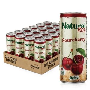 Natural 100% sok Višnja limenka 250ml x 24 kom 