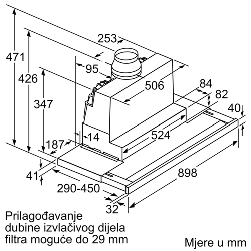 Bosch teleskopska napa DFS097K51 slika 6