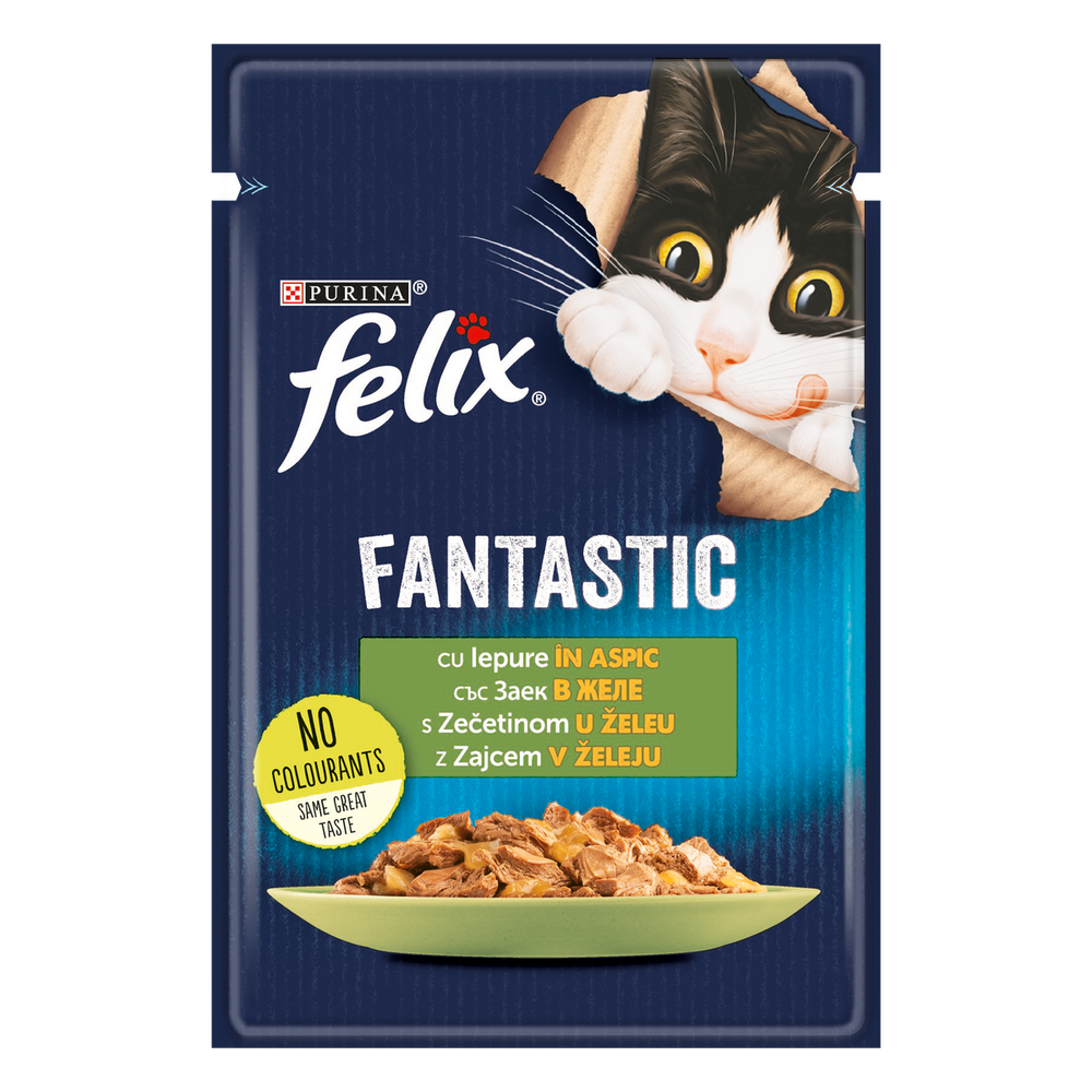 FELIX Fantastic, za odrasle mačke, mokra hrana sa zečetinom u želeu, 85g slika 1
