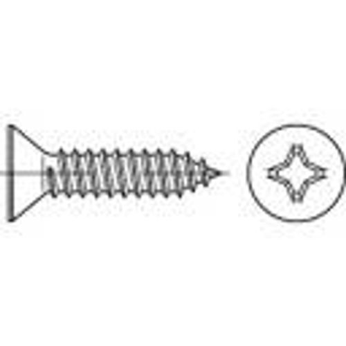 TOOLCRAFT 1068240 vijci s upuštenom glavom za lim 3.5 mm 60 mm križni philips DIN 7982 nehrđajući čelik A2 500 St. slika 1