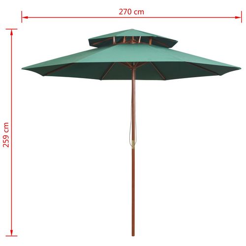 Suncobran 270 x 270 cm s drvenom šipkom zeleni slika 12