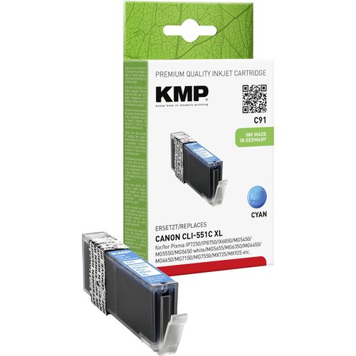 KMP tinta zamijenjen Canon CLI-551C, CLI-551C XL kompatibilan  cijan C91 1519,0003 slika 2