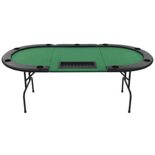 Sklopivi trodijelni stol za poker za 9 igrača ovalni zeleni slika 31