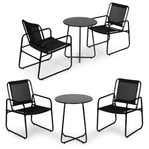 Modernhome vrtna garnitura - stol i 2 stolice - crno