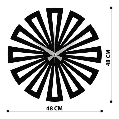 Enzoclock - S003 Crni Dekorativni Metalni Zidni Sat slika 6