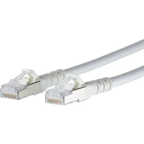 Metz Connect 130845A088-E RJ45 mrežni kabel, Patch kabel cat 6a S/FTP 10.00 m bijela sa zaštitom za nosić 1 St. slika 1