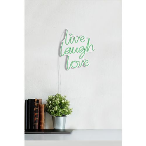 Wallity Ukrasna plastična LED rasvjeta, Live Laugh Love - Green slika 13