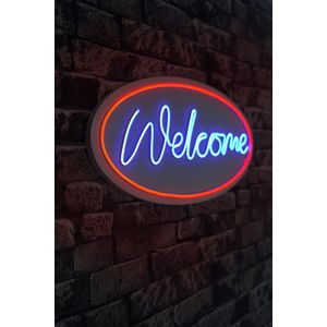 Wallity Ukrasna plastična LED rasvjeta, Welcome - Red, Blue