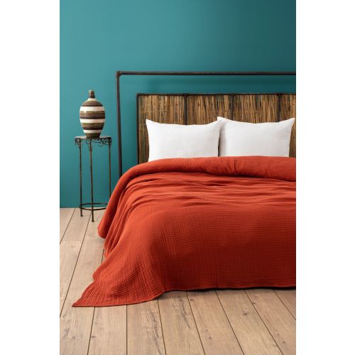 Muslin - Tile Red (220 x 250) Tile Red Double Bedspread slika 1