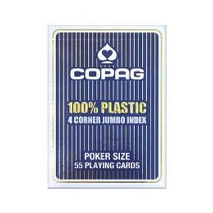 COPAG karte za poker 100% plastika 4 jumbo index, plave