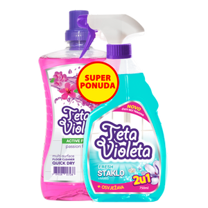 Teta Violeta sredstvo za podove Passion 1L + Staklosjaj Fresh 750 ml