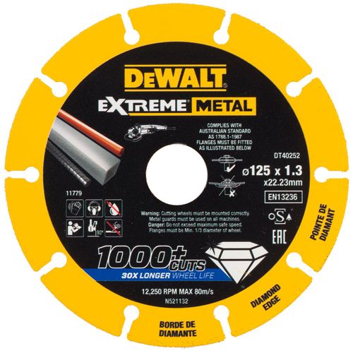 REZNA PLOČA EXTREME METAL 125 X 22.23 X 1.3MM Dewalt DT40252 slika 1