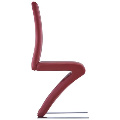 Blagovaonske stolice cik-cak oblika od umjetne kože 6 kom crvene slika 4