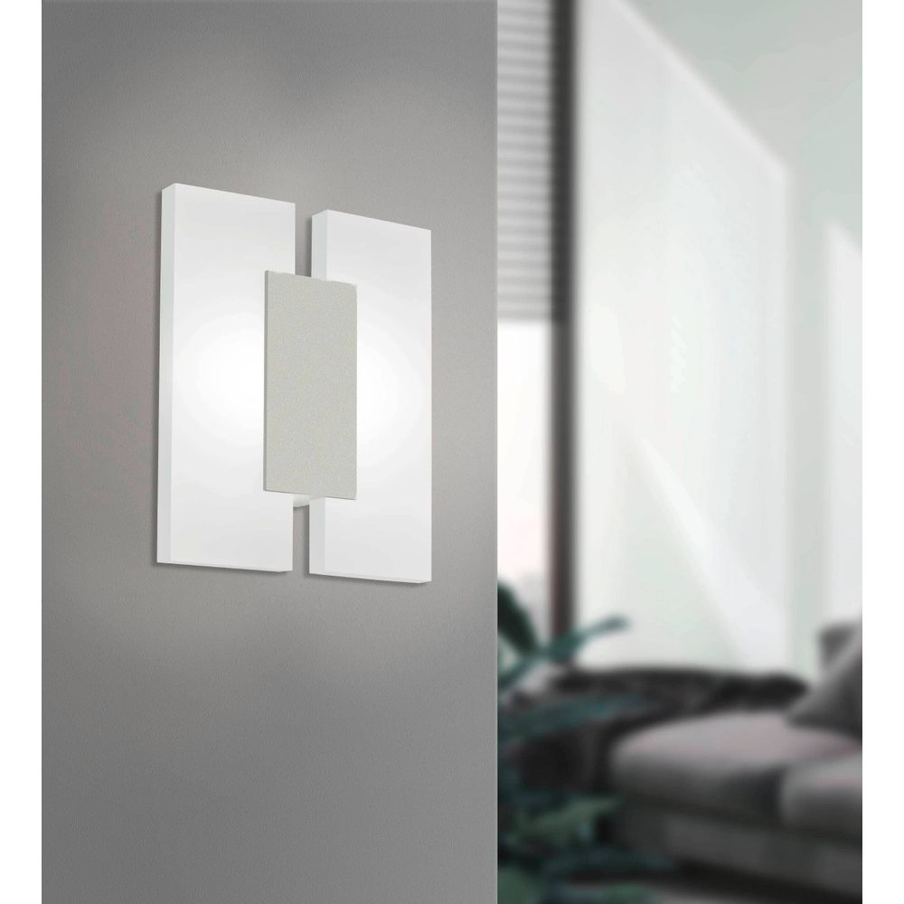 Eglo Metrass 2 Zidna Lampa sa LED Osvjetljenjem, 2x4,5W, 960 Lumen, Nikl-Mat/Bijela slika 5