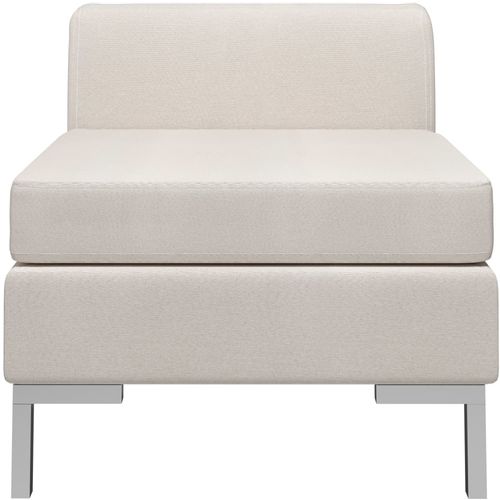 Modularna srednja sofa s jastukom od tkanine krem slika 3