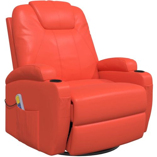 Ljuljajuća masažna fotelja od umjetne kože crvena slika 19