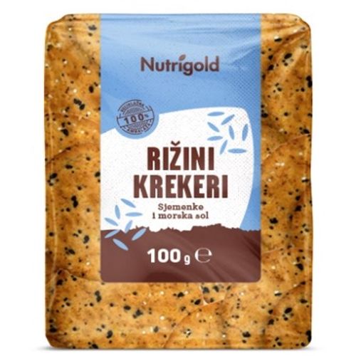 Nutrigold Rižini krekeri Sjemenke & Morska sol - 100g slika 1
