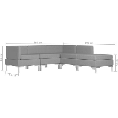 5-dijelni set sofa od tkanine svjetlosivi slika 12