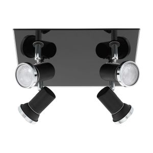 Eglo Tamara 1 Reflektor sa 4 LED Svjetla, GU10, 4x3,3W, IP44, Krom/Crna