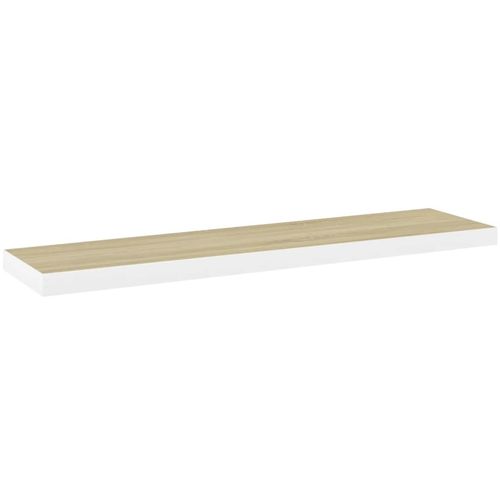 Plutajuće zidne police 2 kom hrast i bijele 90x23,5x3,8 cm MDF slika 13