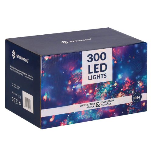 Springos set božićnih lampica, 300 LED, 19,5 m, plava slika 1