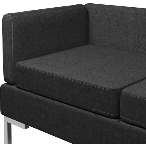 4-dijelni set sofa od tkanine crni slika 6