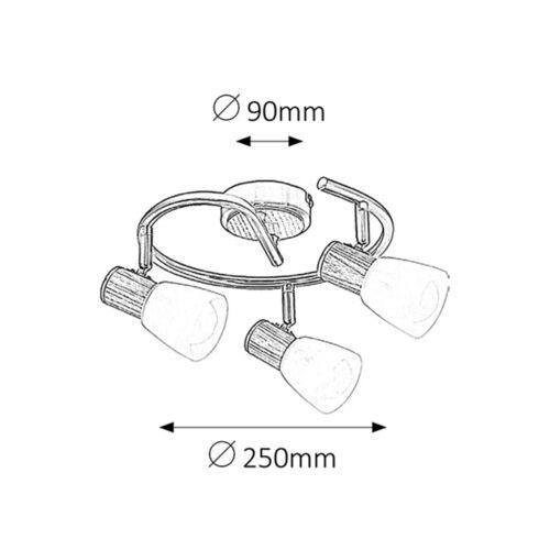 Rabalux Gavin spot E14 3x40W s.hrom, beech Spot rasveta slika 3