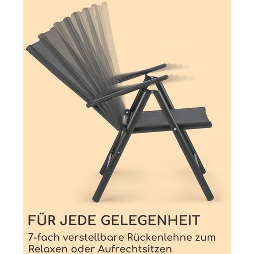 Blumfeldt Almeria, sklopiva stolica, set 2 komada, 56,5 x 107 x 68 cm, comfortmesh, Antracit slika 15