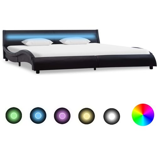 Okvir za krevet od umjetne kože s LED svjetlom crni 180x200 cm slika 10