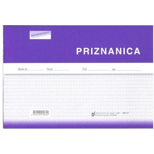 IX-86 PRIZNANICA ZA ODVJETNIKE; Blok 3 x 50 listova, 21 x 14,8 cm slika 2