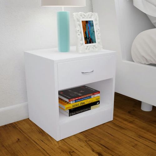 242547 Nightstand 2 pcs with Drawer White slika 15