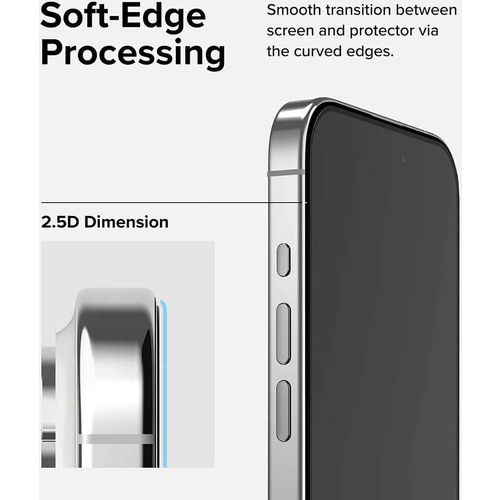 Ringke Cover Display ID Glass kaljeno staklo za iPhone 15 Pro Max -crno slika 5