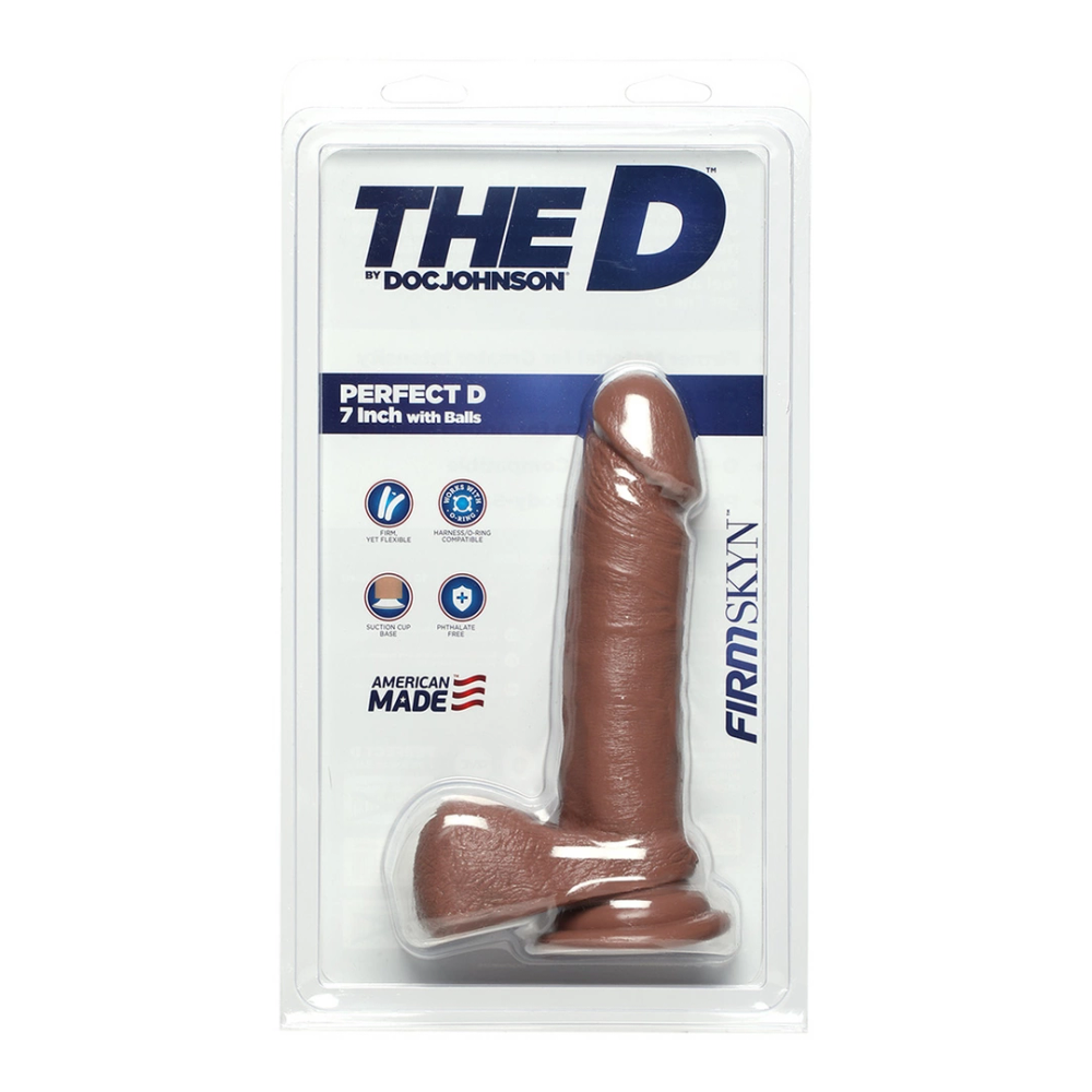 Doc Johnson Perfect D - Realistični FIRMSKYN dildo s kuglicama - 7 / 18 cm slika 2