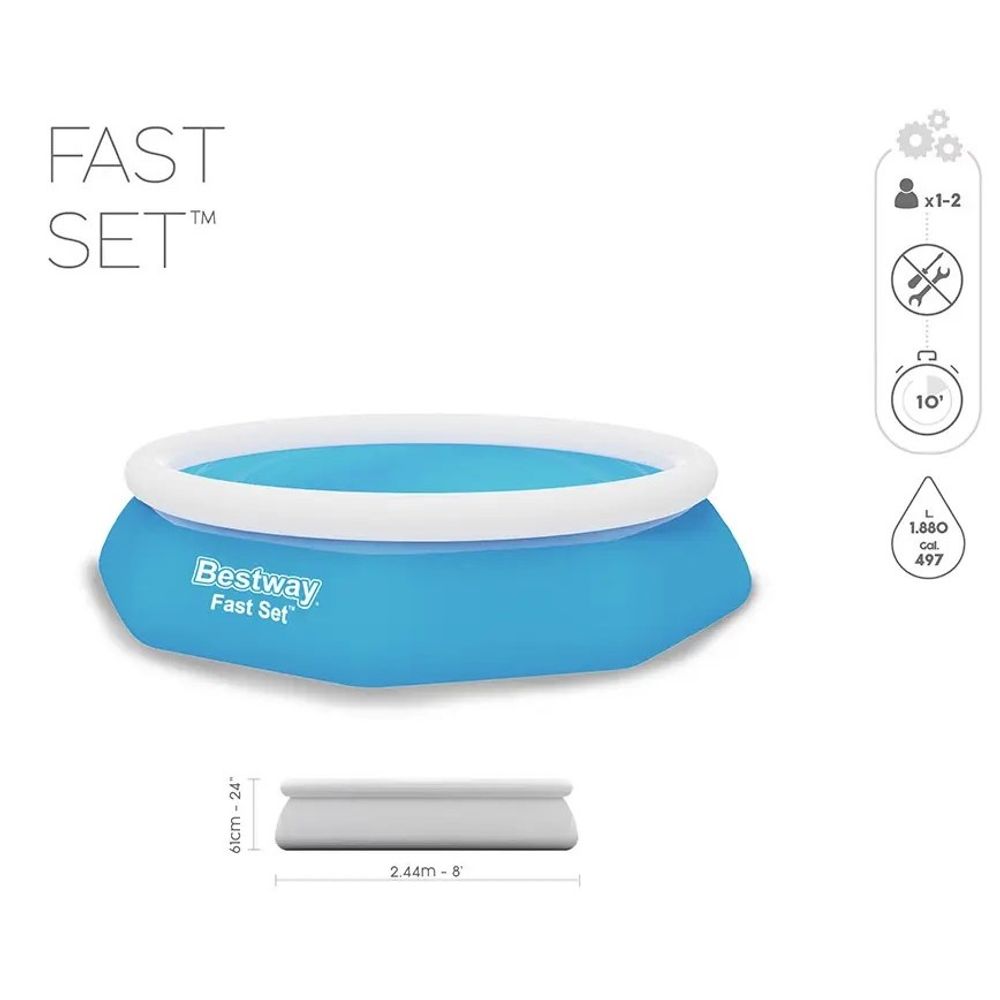 Bestway Bazen sa zračnim prstenom 57448 Fast 244x61 cm  slika 5
