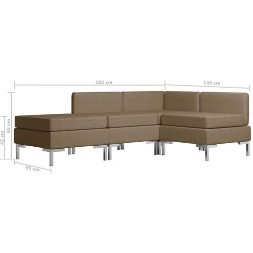 4-dijelni set sofa od tkanine smeđi slika 36