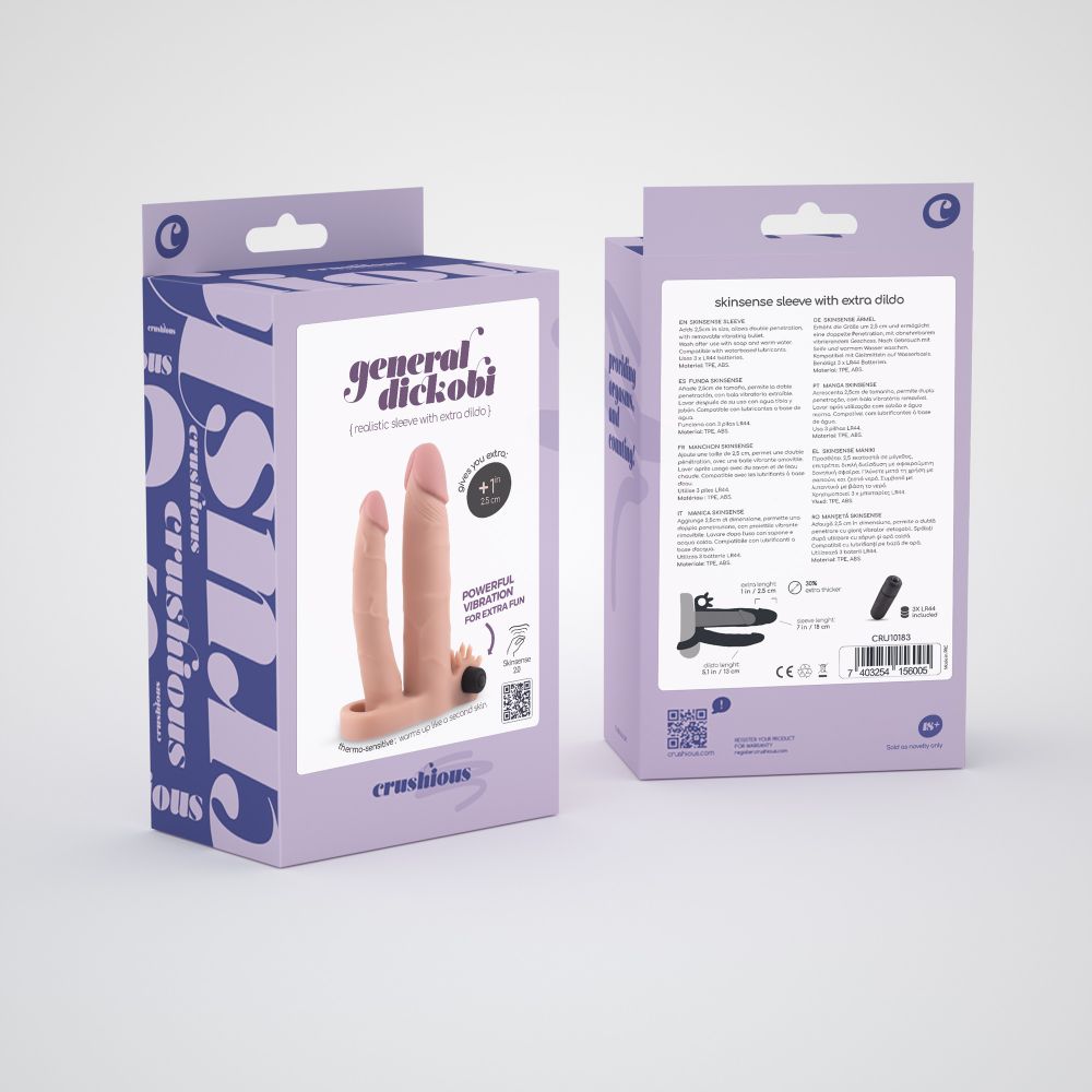 Realističan produživač za penis s dodatnim dildom Crushious - General Dickobi slika 8