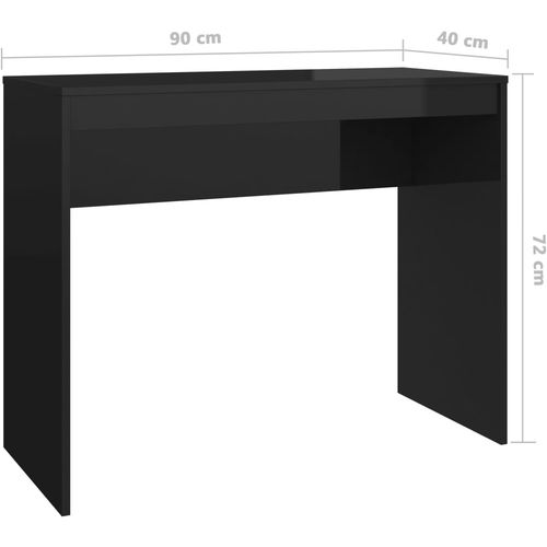 Radni stol visoki sjaj crni 90 x 40 x 72 cm od iverice slika 36