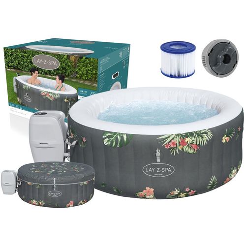 Masažni bazen-Jacuzzi na napuhavanje Bestway 170*66cm - sivi sa detaljima slika 1