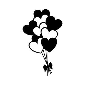 Wallity Metalna zidna dekoracija, Balloons - Black