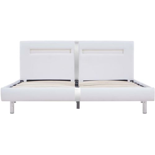Okvir za krevet od umjetne kože LED bijeli 160 x 200 cm slika 21